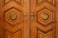 Doorhandle of door at castle of Lubomirski in Lancut. Poland Royalty Free Stock Photo