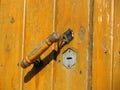 Doorhandle and keyhole Royalty Free Stock Photo