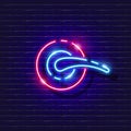 Doorhandle neon icon. Vector illustration for design. Repair tool glowing sign. Construction tools concept