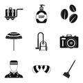 Doorkeeper icons set, simple style Royalty Free Stock Photo