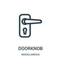 doorknob icon vector from miscellaneous collection. Thin line doorknob outline icon vector illustration. Linear symbol for use on
