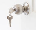 Doorknob with the key Royalty Free Stock Photo