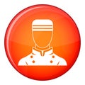 Doorman icon, flat style