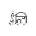 doorman with luggage icon. Element of otel and motels for mobile concept and web apps. Thin line icon for website design and devel