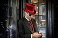 Doorman in Red Top Hat