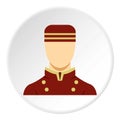 Doorman in red uniform icon circle Royalty Free Stock Photo