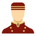 Doorman in red uniform icon Royalty Free Stock Photo
