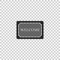 Doormat with the text Welcome icon isolated on transparent background. Welcome mat sign