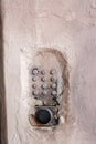 the number pad old intercom. doorphone wall Royalty Free Stock Photo