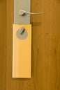 Doorplate on handle Royalty Free Stock Photo