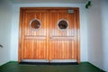 Doors for access to the open deck of the passenger ship Royalty Free Stock Photo