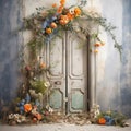 Doors Backdrops, Photoshop Overlays, Flowers arch Backdrop Overlays, Photography Background, Studio Backdrops