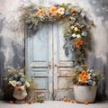 Doors Backdrops, Photoshop Overlays, Flowers arch Backdrop Overlays, Photography Background, Studio Backdrops