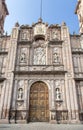 Doors of colonial temple morelia michoacan.