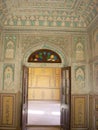 Doors at the courtyard of the palace Nahargarh Fort Royalty Free Stock Photo