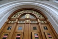 The doors of the facade of the Moscow metro station