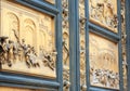 Florence Cathedral Gates of Paradise fragment, Tuscany, Italy Royalty Free Stock Photo