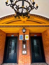 The doors of the Historic elevator Tarihi Asansor in Izmir Royalty Free Stock Photo