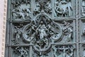 The doors of the Milan Cathedral. Fragment. Duomo Cathedral. Italy Royalty Free Stock Photo