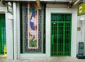 Doors of old house in Chinatown, Singapore Royalty Free Stock Photo