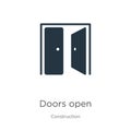 Doors open icon vector. Trendy flat doors open icon from construction collection isolated on white background. Vector illustration Royalty Free Stock Photo