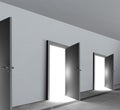 Doors open showing bright white shining light Royalty Free Stock Photo