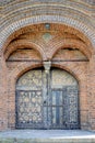 Doors with paintings of the Temple of the Beheading of John the Baptist in Yaroslavl, Russia