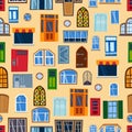 Doors seamless pattern vector illustration.