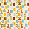 Doors seamless pattern vector illustration.