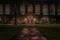 Doors and stained glass - law school quadrangle - Ann Arbor - Michigan