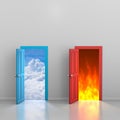 Doors to heaven and hell Royalty Free Stock Photo