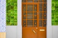 Doors to typical fisherman`s house coverd with tiles, Olhao, Algarve, Portugal Royalty Free Stock Photo