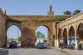 Doors in the wall of the medina of Rabat enabled for the traffic of vehicles