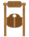 Doors in western saloon wild west vector illustration