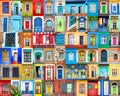 Doors and windows of the world. Colorful collage, travel concept Royalty Free Stock Photo