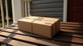 doorstep package on front porch