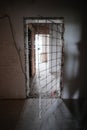 Doorway into an abandoned prison