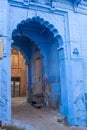 A doorway in the blue city