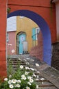 Doorway and cobbled path - Portmerion Village in Wales