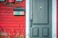 Doorway with colorful mailbox in St. Johns, Newfoundland, Canada
