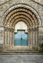 Doorway of romanesque monastery of Sao Pedro de Ferreira Royalty Free Stock Photo