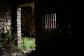 Doorway of ruined Chinese ancient dwelling house Royalty Free Stock Photo