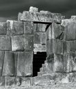 Sacsayhuaman Fortress near Cuzco, Peru. Black and White Photography.