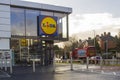 The doorway and signage of a local LIDL`s store in Andersons town in Belfast Northern Ireland