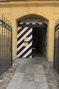 Doorway to the prison in St Peter and Paul fortress St Petersburg, Russia