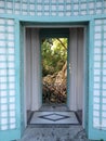 Doorway, view of Mangroves, Vizcaya Museum and Gardens, Miami, FL Royalty Free Stock Photo