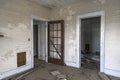 Doorways in an abandoned home at an angle