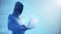 No face hacker and binary code Royalty Free Stock Photo