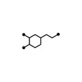 Dopamine molecular structure. neurotransmitter molecule. Skeletal chemical formula