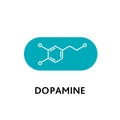Dopamine molecular structure. neurotransmitter molecule. Vector